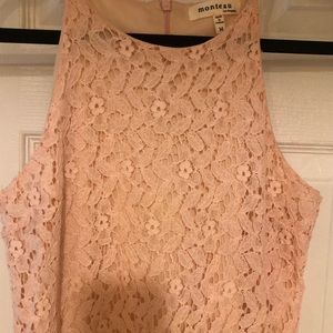 Peach flower lace dress